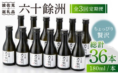 【全3回定期便】六十餘洲 大吟醸 12本 ちょっぴり贅沢 【今里酒造】[SA33]