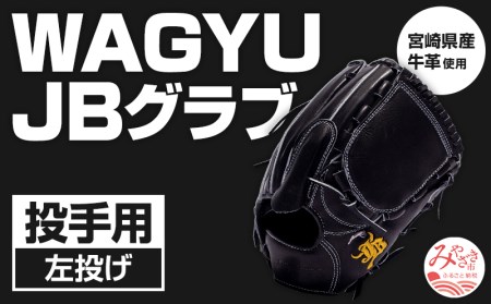 宮崎県産牛革使用 WAGYU JB 硬式用 グラブ 投手用 JB-001T(ブラック/左投げ用)