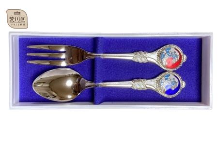 北斎 小 スプーン・フォークセット【東京七宝】【004-004】
