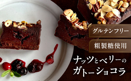 《グルテンフリー＆粗製糖使用》ナッツとベリーのガトーショコラ【025-002】