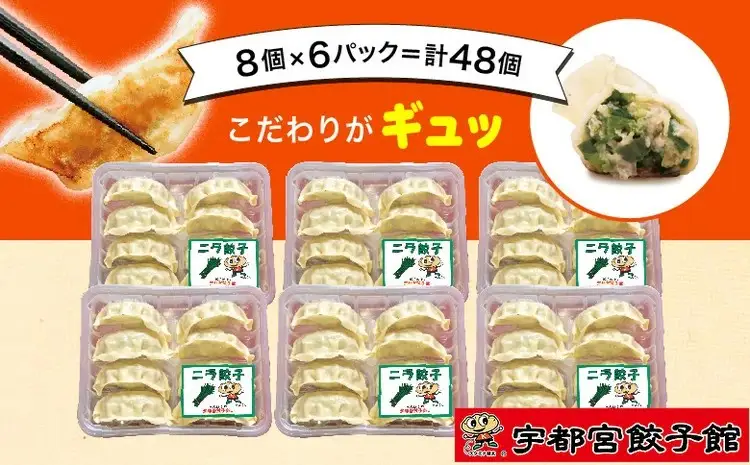 「宇都宮餃子館」の ニラ餃子 8個入り×6パック(計48個) ｜ 餃子 冷凍 ぎょうざ 栃木県 宇都宮市