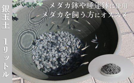 【バクテリアが多く住める多孔質ろ材】　銀玉土１リットル めだか鉢 金魚鉢 メダカ 鉢 陶器 睡蓮 多孔質土　H100-084