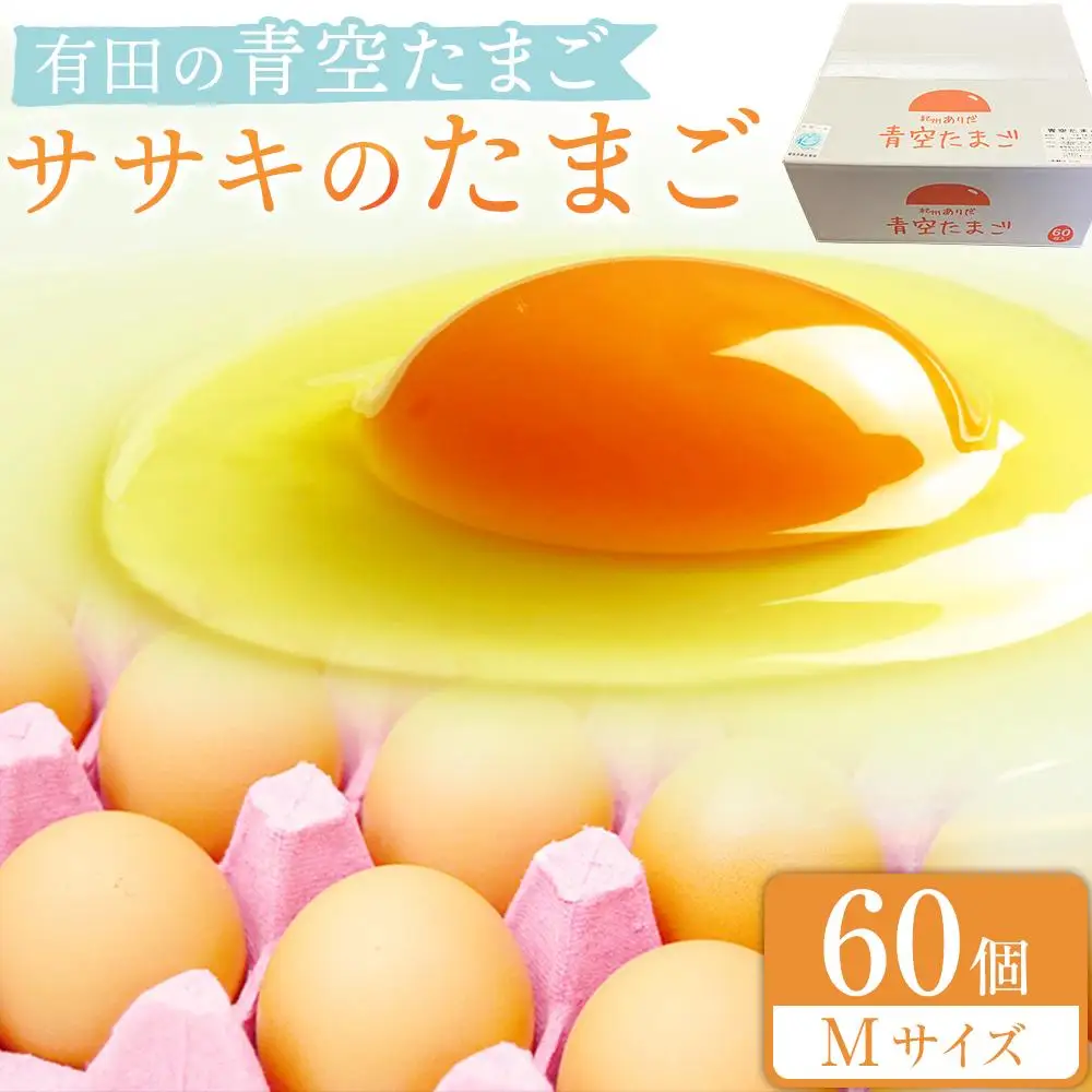 有田の青空たまご ササキのたまご Mサイズ 60個入