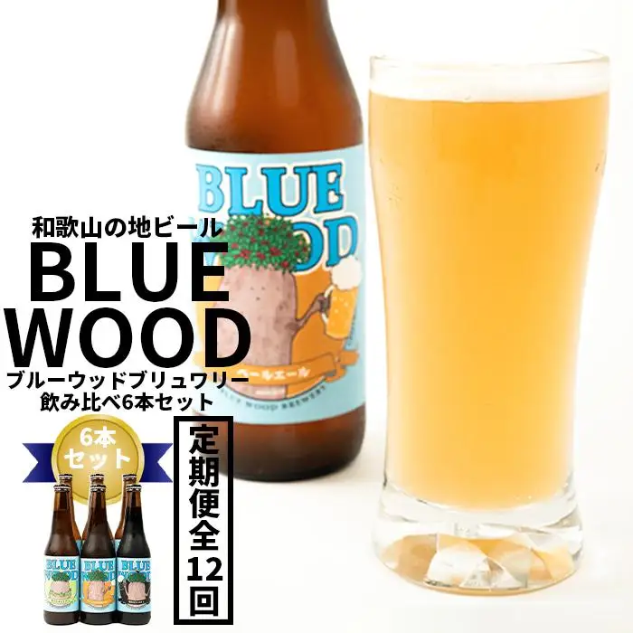 【定期便全12回】和歌山の地ビールブルーウッドブリュワリー飲み比べ6本セット