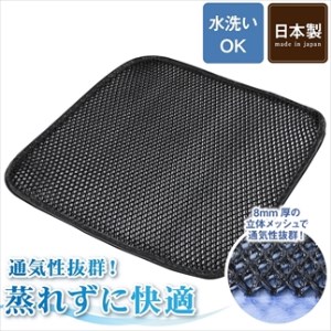 メッシュ座布団 黒 2枚 〈丹波市〉 クッション 蒸れ防止 座布団