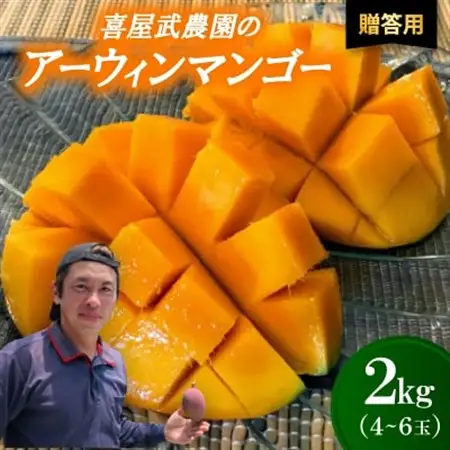 【先行受付・2026年6月から順次発送・贈答用】喜屋武農園のアーウィンマンゴー2kg(4～6玉)【配送不可地域：離島】【1372134】