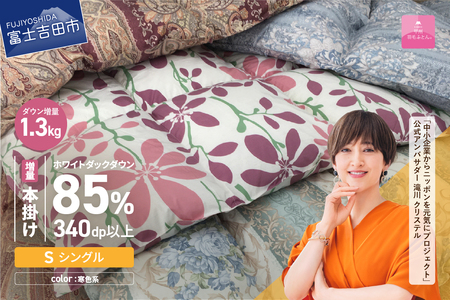 布団【訳あり/ 寒色】甲州羽毛ふとん 本掛け布団（シングル）ダウン85％
