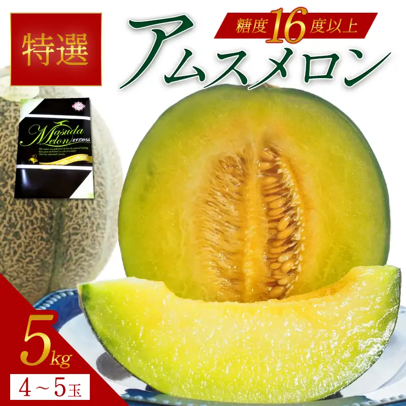 C-528 特選アムスメロン 5kg（4?5玉）糖度16度以上