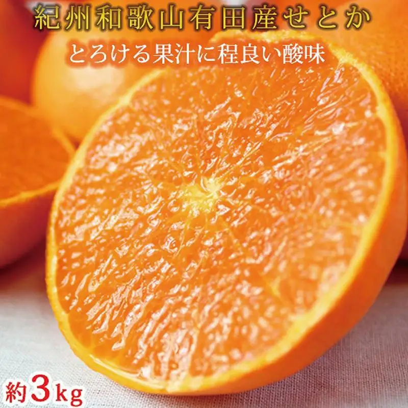 紀州有田産せとか約3kg　とろける食感！ジューシー柑橘［2027年3月上旬以降発送］［先行予約］［UT03］