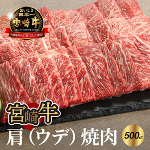 宮崎牛 肩(ウデ) 焼肉500g_K18_0017_8