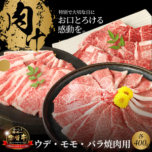 宮崎牛 ウデ モモ バラ 焼肉用 各400g _K18_0031_8