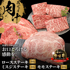 宮崎牛 ロースステーキ500ｇ ミスジステーキ300ｇ モモステーキ400ｇ  K18_0033_4