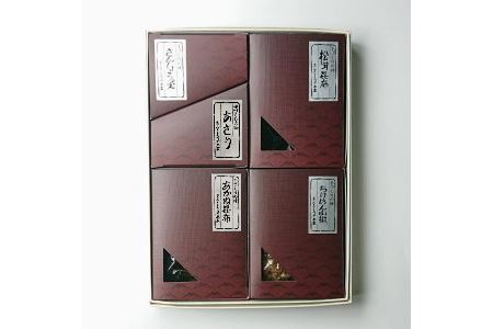 かすみ（佃煮詰合せ：さんしょうの実、あさり佃煮、松茸昆布、ちりめんさんしょう、あかね昆布)