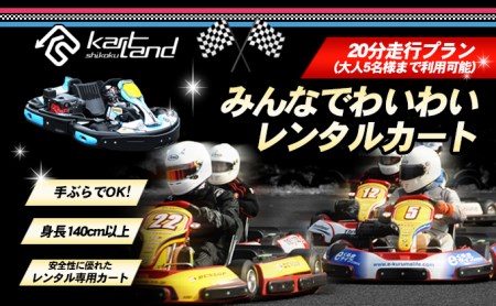 みんなでわいわいレンタルカート　20分走行プラン(大人5名様まで利用可能) 体験 チケット レジャー サーキット レーシング 子供 最高速度60～70km カートランド四国 