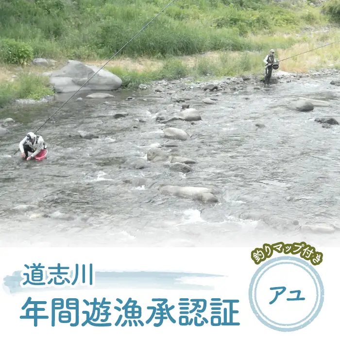 道志川年間遊漁承認証（2026年 アユ） ＊道志川釣りマップ付き ※2026年5月中旬～8月下旬頃に順次発送予定 ふるさと納税 遊漁承認証 釣り つり 鮎 あゆ アユ 地図 マップ 山梨県 道志村 送料無料 DSE002