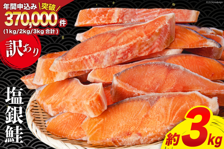 訳あり 銀鮭切身 約3kg [宮城県 気仙沼市 20564992] サケ しゃけ 魚 鮭