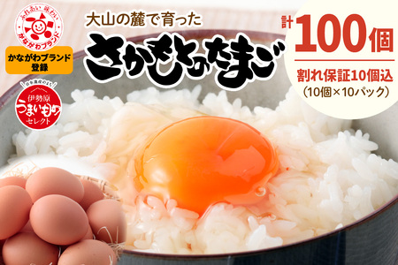 《2026年5月下旬より順次発送》坂本養鶏 大山の麓で育った さかもとのたまご 100個 (90個＋割れ保証10個) 玉子 鶏卵 [0927]