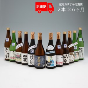 【6か月定期便】庄内の地酒 鯉川酒造蔵元 おすすめほろ酔いセット 720ml×2本 計12本 1725年創業（享保10年） 老舗酒蔵 日本酒 ほろ酔い セット 定期【7月中旬発送/入金期限：2026年6月25日】