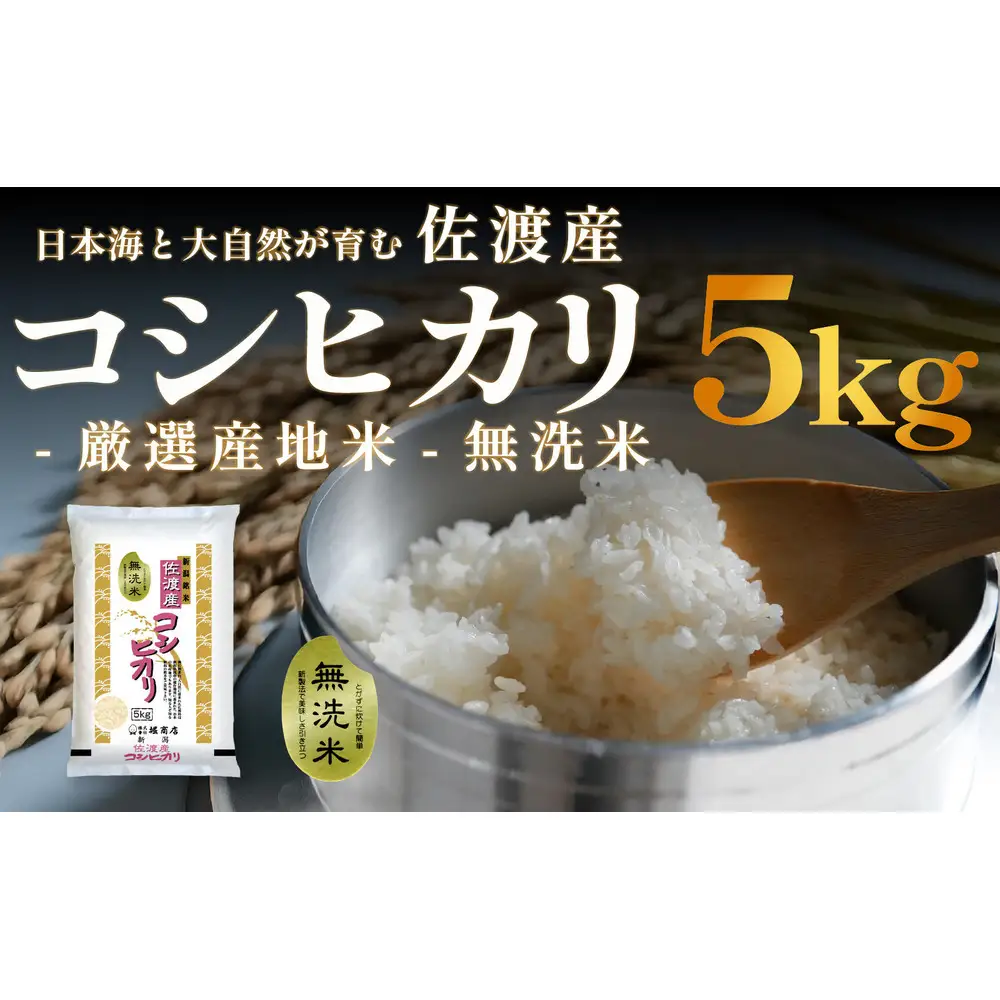 無洗米佐渡産コシヒカリ 5kg 令和7年産