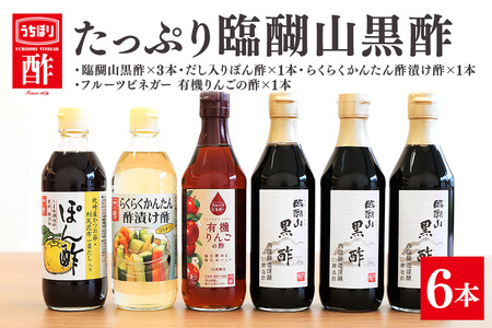 内堀醸造 たっぷり臨醐山黒酢セット 黒酢 ぽん酢 酢漬け酢 りんご酢 お酢 詰め合わせ