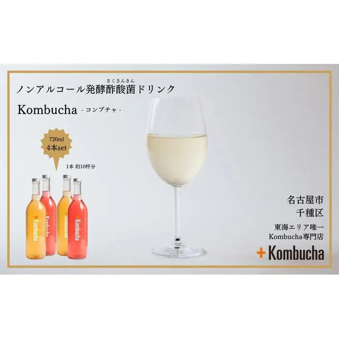 美味しく楽しめる！+KombuchaのKombucha　4本セット
