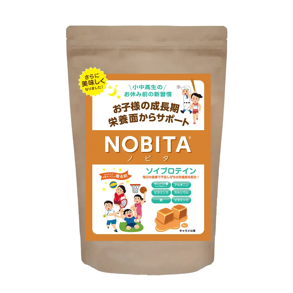 NOBITA(ノビタ)ソイプロテイン　キャラメル味 ／ 栄養素 飲みやすい 手軽 埼玉県