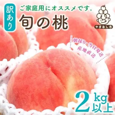2026年発送【訳あり】桃 2kg 以上 (5～8玉) フルーツ王国・山梨県から産地直送【配送不可地域：離島・沖縄県】【1137263】