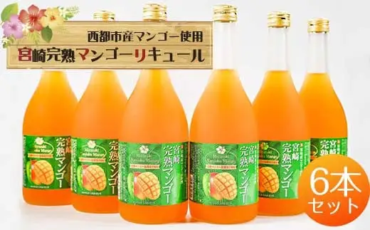 マンゴー王国・西都市のマンゴー１００％使用　とろりと魅惑のマンゴーリキュール 12度 720ml×6本＜7-1a＞
