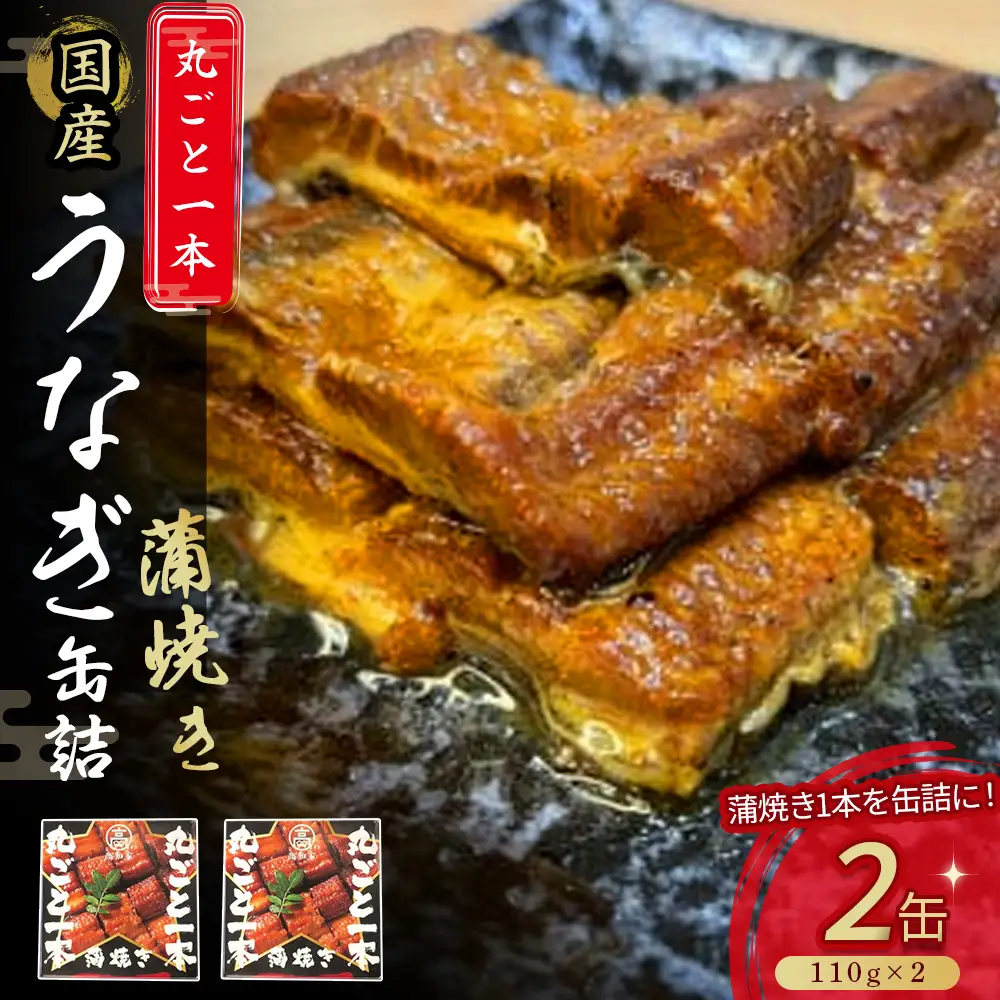 うなぎ蒲焼き丸ごと一本缶詰（蒲焼缶詰 x 2本） 国産 うなぎ 蒲焼 鰻 塩鰻 ウナギ 海産物 ギフト 贈答 贈り物 おつまみ 備蓄 防災 食料 長期保存 非常食 食品 ／Esu-123