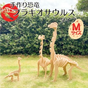 手作り恐竜 ブラキオサウルス タイプ Mサイズ[ 恐竜 パズル 知育 キッズ 子供 おもちゃ 玩具 ] 立体パズル 組み立て 恐竜のほねほねパズル 工具不要 安全を考えて作られた 手作りの恐竜 