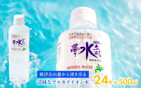 ミネラルウォーター夢水氣（500ml×24本） 天然アルカリイオン水 NABI001