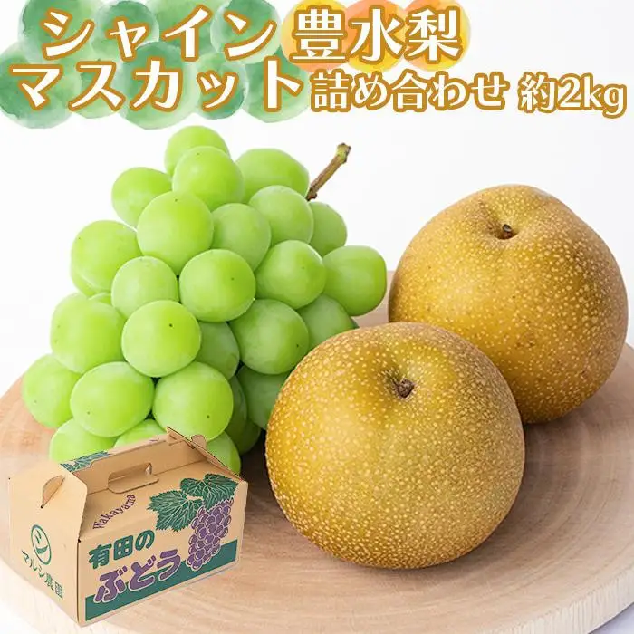 シャインマスカット、豊水梨　詰め合わせ約2kg箱