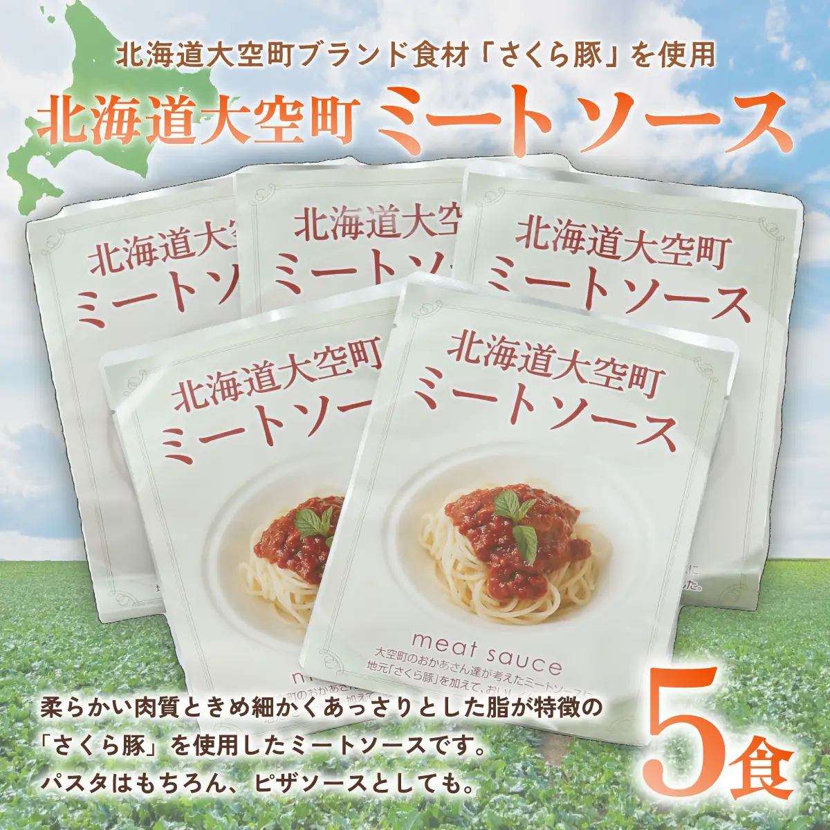 北海道大空町ミートソース160g×5食セット 【 ふるさと納税 人気 おすすめ ランキング ミートソース ソース パスタソース パスタ ピザ レトルト さくら豚 豚肉 加工品 北海道 大空町 送料無料 】 OSA016