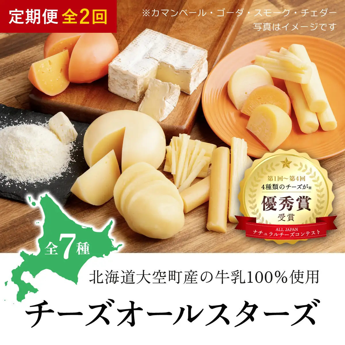 チーズオールスターズ定期便全2回 【 チーズ 乳製品 カマンベール チェダー ゴーダ 】 OSA023