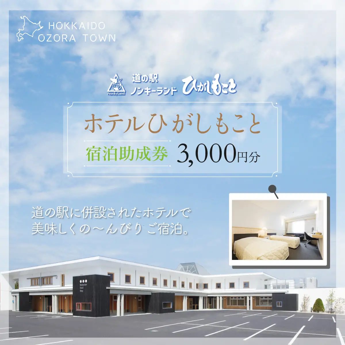 ホテルひがしもこと 宿泊助成券(3,000円分) 【 ふるさと納税 人気 おすすめ ランキング 宿泊助成券 宿泊 チケット 観光 旅行 温泉 北海道 大空町 送料無料 】 OSV001