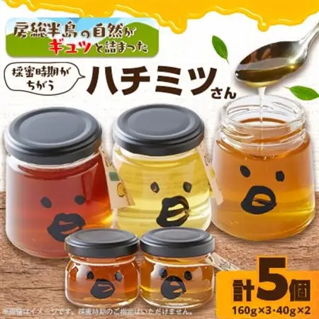 いすみ市の『ハチミツさん』160g×3個、40gx2個セット_調味料 はちみつ  ハチミツ 蜂蜜_【1391524】