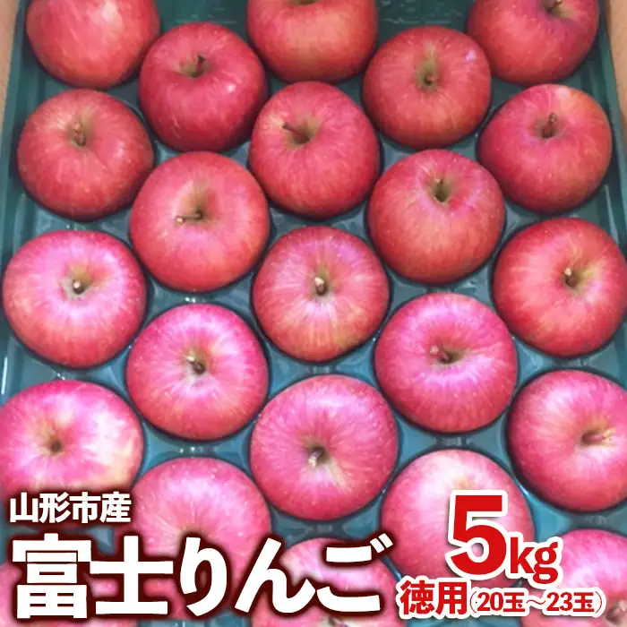 山形市産 富士りんご 無袋 徳用 5kg(20玉～25玉) FZ23-037