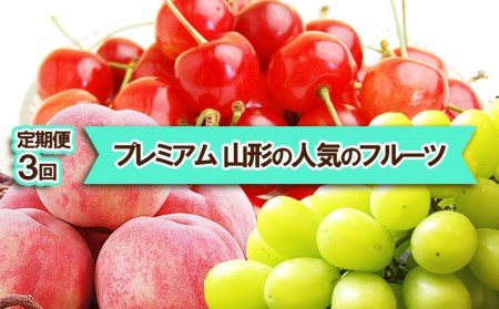 ★定期便3回★【プレミアム】山形の人気のフルーツ(さくらんぼ・白桃・シャインマスカット)【令和8年産先行予約】FS23-307 くだもの 果物 フルーツ 山形 山形県 山形市 2026年産