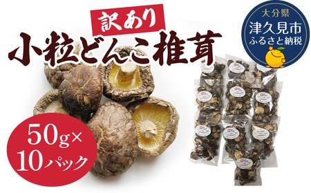 乾燥椎茸 国産 訳あり 小粒どんこ 50g×10パック | 津久見市