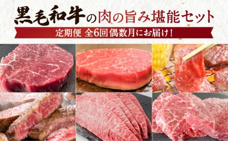 【全6回】黒毛和牛の肉の旨み堪能セット K098-T04 肉 牛肉 冷凍