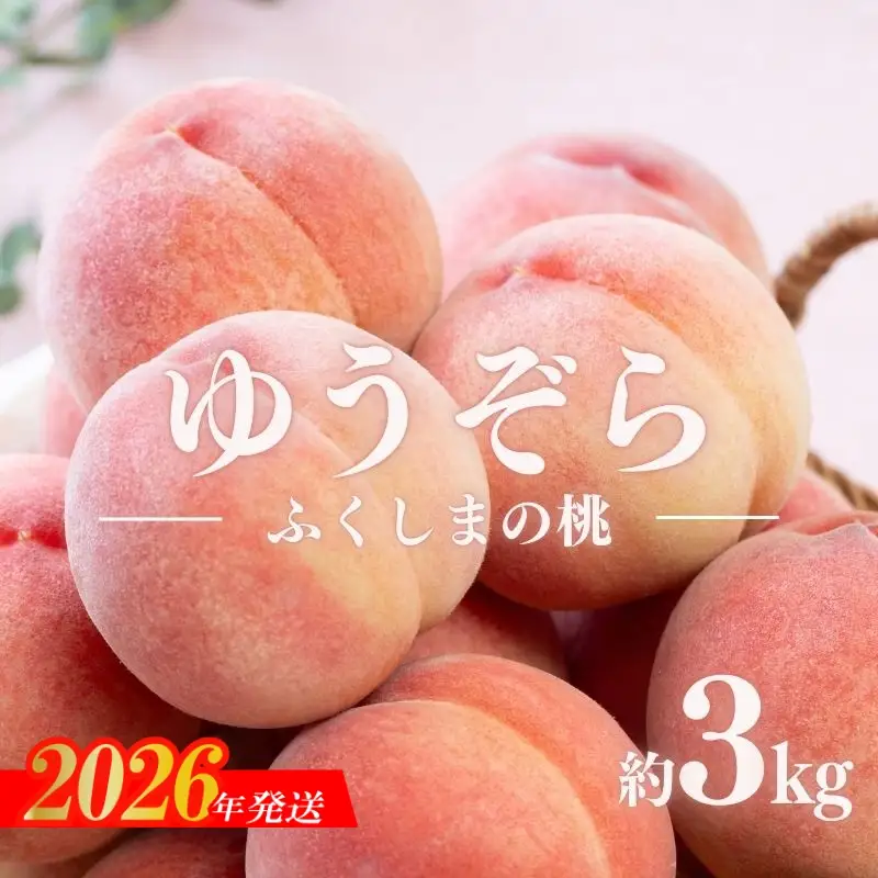 No.2653福島のもも　ゆうぞら　約3kg【2026年発送 先行予約】