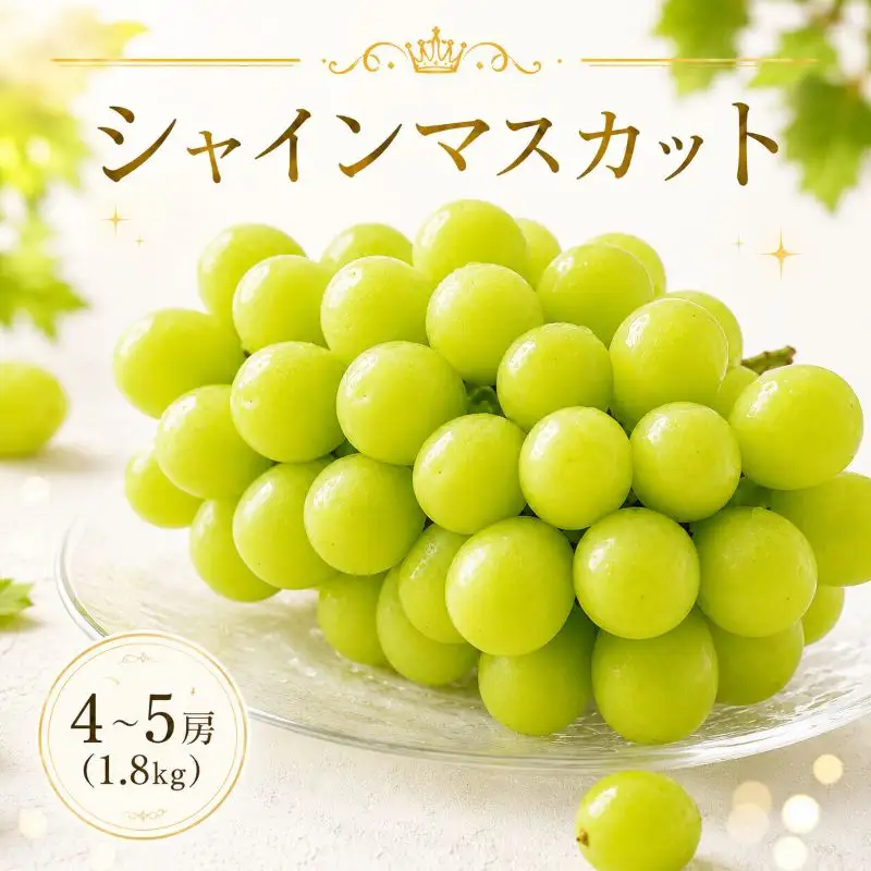 【先行予約 2026年8月下旬から順次発送】 松山市産 シャインマスカット 4～5房（1.8kg） ぶどう 葡萄 フルーツ 果物 産地直送 松山市産 フジ・アグリフーズ 期間限定 くだもの ブドウ 大粒 おすすめ  旬【FA029】