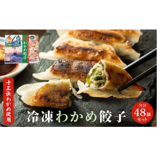 わかめ餃子　48個セット 冷凍 石巻市 十三浜産わかめ使用