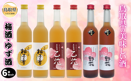 鳥取県の美味しい酒　梅酒・ゆず酒　6本セット_T2600074