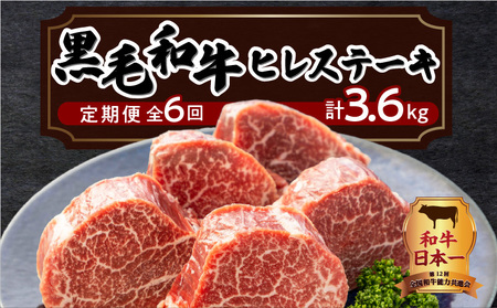 【 岩元精肉店 】 鹿児島県産 黒毛和牛 ヒレ ステーキ 5枚 （ 600g ） 6ヵ月 お届け コース K045-T05 肉 牛肉 冷凍