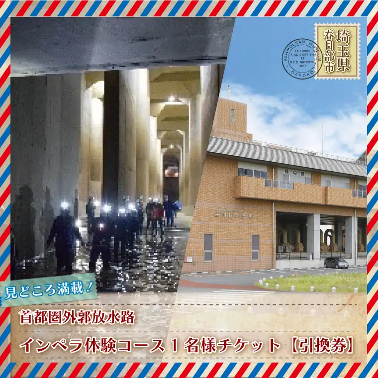 見どころ満載！首都圏外郭放水路インペラ体験コース1名様チケット（引換券）【埼玉県 春日部市 観光 産業見学 機械好き 社会科見学 非日常 おでかけ 週末 一人 旅行 大人】(BM003-1)