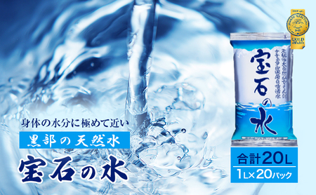 水 【20パック】宝石の水　1L×20パック/非常用 備蓄用 常温 常温保存 備蓄水/北陸/丸田工業株式会社/富山県黒部市 飲料 飲料水 飲料類 ミネラルウォーター 