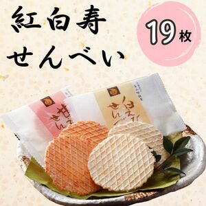 紅白寿せんべい（箱）19枚入り/シンエツ/富山県 黒部市  せんべい 煎餅 個包装 お菓子 菓子 おやつ 詰合せ 