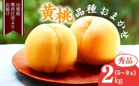 《先行予約》令和8年産 山形の黄桃 秀品 2kg（5 - 9玉） 品種おまかせ 2026年産 山形県産【2026年8月中旬頃から9月下旬頃発送予定】※ 配送不可 沖縄・離島　013-B-MM017