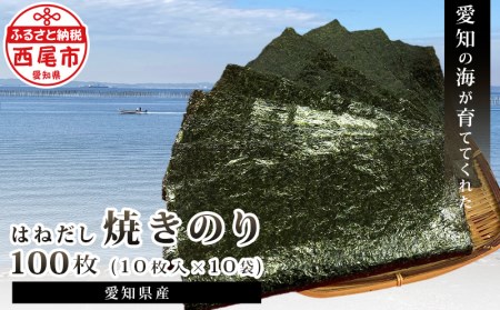 【訳あり】愛知の海が育ててくれた　はねだし焼きのり　100枚・M067-19
